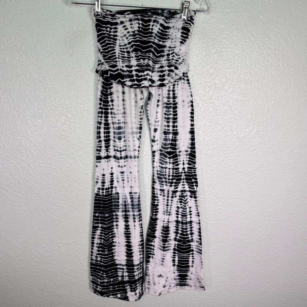 Hard Tail Forever Yoga Pants Womens XS Y2K Tie Dye Fold Over Flare Vintage